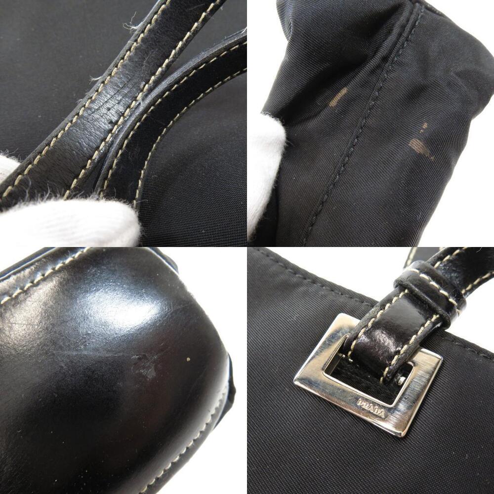 Prada Tote Tessuto Leather Shoulder Black Bag Black - Picture 9 of 11